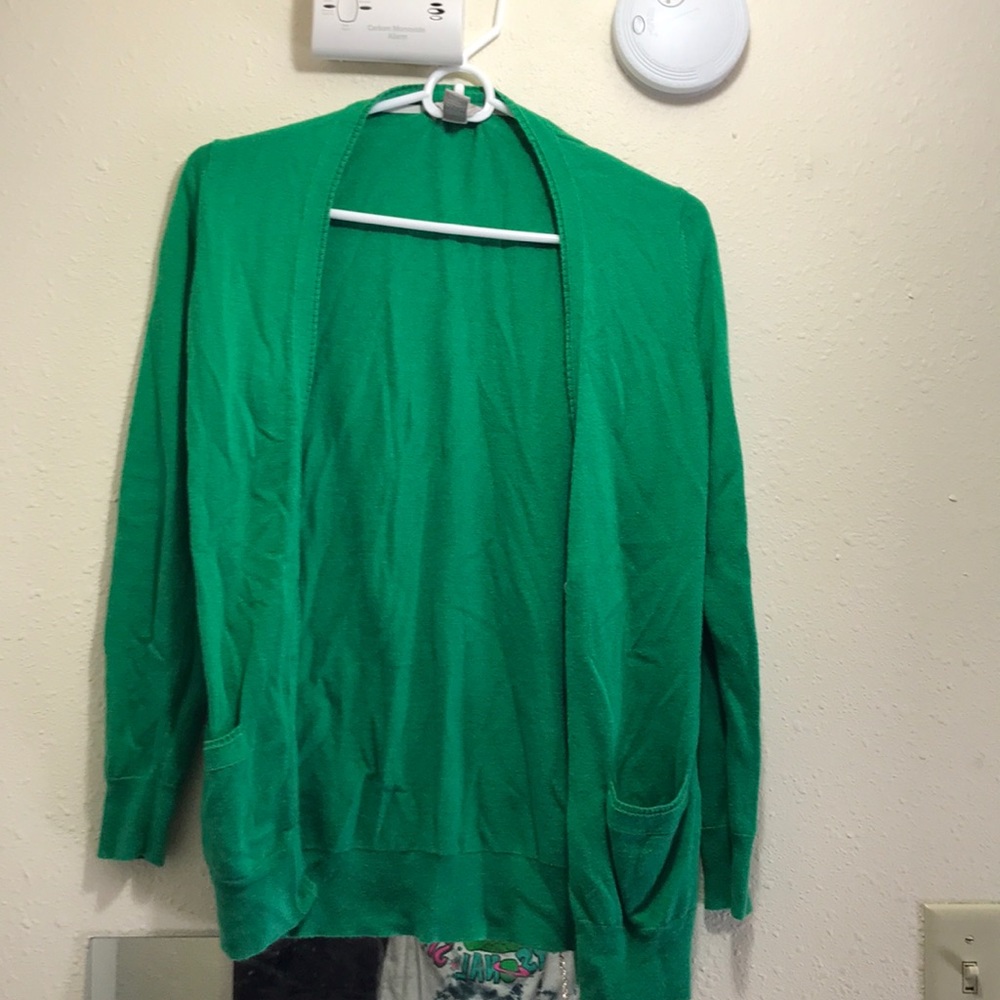 Green cardigan